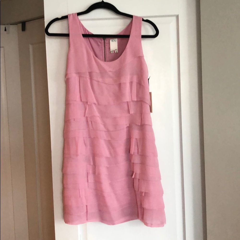 Ali Ro silk tiered mini dress